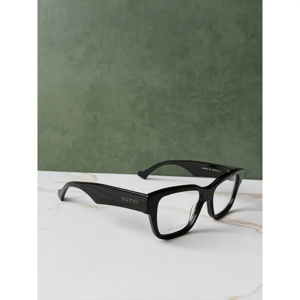 NEW Gucci GG1428O Black Unisex Square Eyeglasses Frames